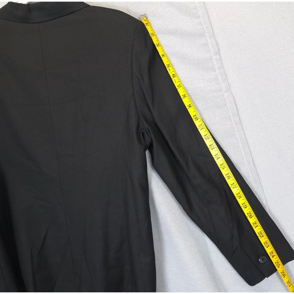 Amanda Smith Blazer Womens 16 Pure Silk Black‎ 3 Button Lined Career Jacket